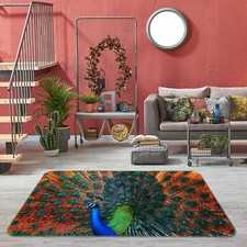 3D Green Peacock Feather O822 Animal Non Slip Rug Mat Elegant Photo Carpet Fay