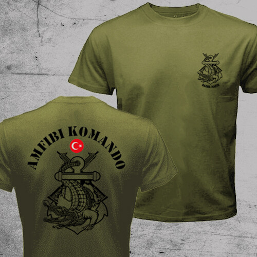 T-shirt armée militaire amphibie brigade marine turque commando crocodiles - Photo 7/13