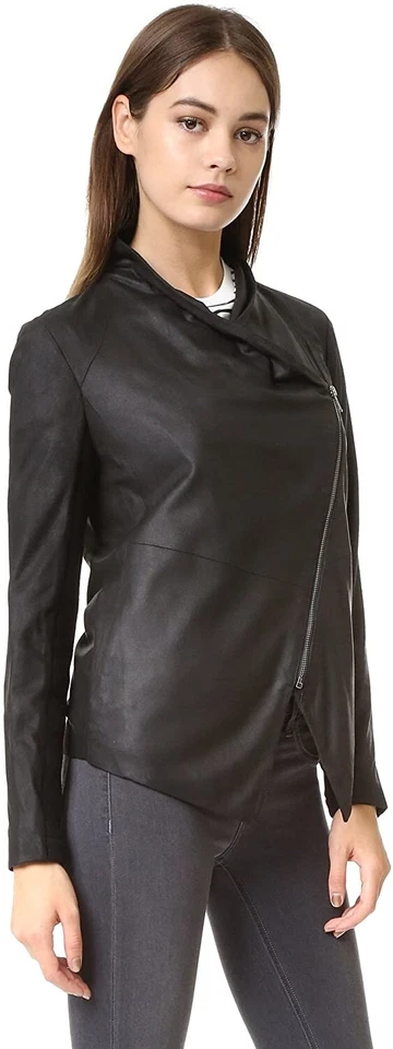 Chaqueta de cuero suave Kenrick negra talla pequeña BB Dakota 254633 para mujer Foto 2 de 3