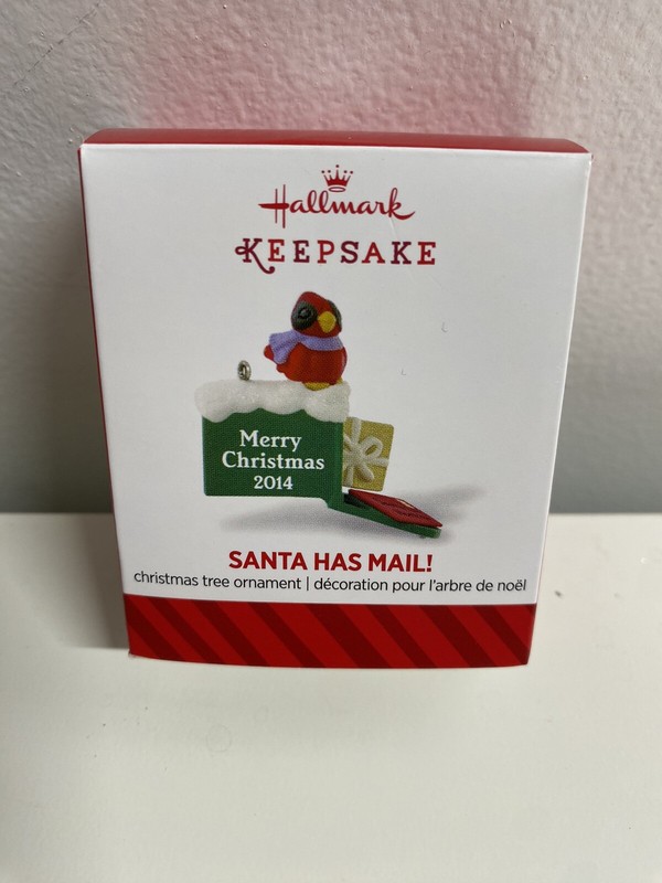 2014 Hallmark Keepsake Santa Has Mail! Miniature Ornament Bird- NEW- READ