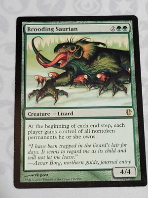 C3453 MAGIC MTG COMMANDER 2013 BROODING SAURIAN #138 NM RARE