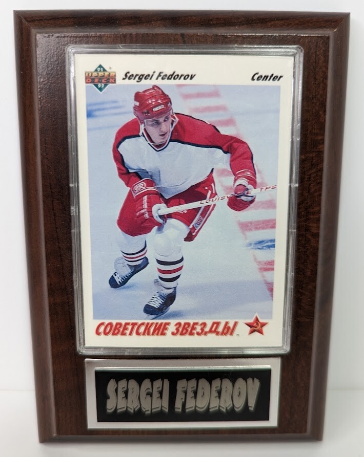 レアデック    エルムデック+α 91 92 Upper Deck Sergei Fedorov #6 ROOKIE CARD On Plaque