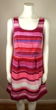 WOMEN'S PINK STRIPED DRESS - ANN TAYLOR LOFT - SIZE 2 - A-LINE - FIT & FLARE