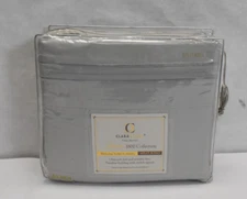 Clara Clark Premier 1800 Collection Deluxe Split King Sheet Set Light Gray