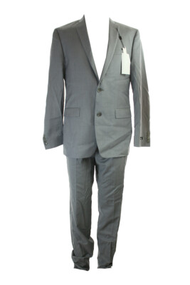 Bar Iii  Light Grey Twill 2Pc Suit 40R-33W