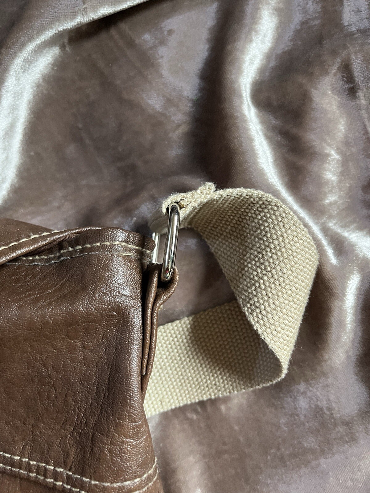 American Eagle canvas /LEATHER TYPE backpack/PURS… - image 9