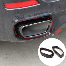 For BMW X5 F15 2014-2018 Rear Exhaust Trim Carbon Fiber Style Stainless Steel