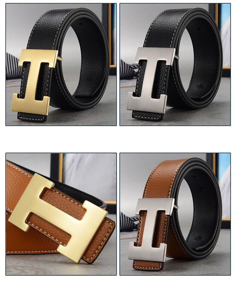 Men's H-shaped Belt Imitation Leather Belt Work Alloy Buckle Casual Fashion  SALE | eBay