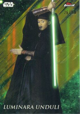Star Wars Finest 2018 Gold Refractor [50] Base Card #62 Luminara Unduli