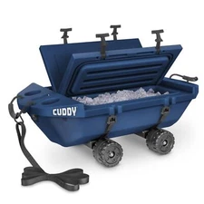 Cuddy 40 QT Floating Coolerwith Cuddy Crawler Wheel Kit - Navy