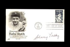 Johnny Pesky Signed 1983 FDC Babe Ruth Cache New York Yankees Autograph
