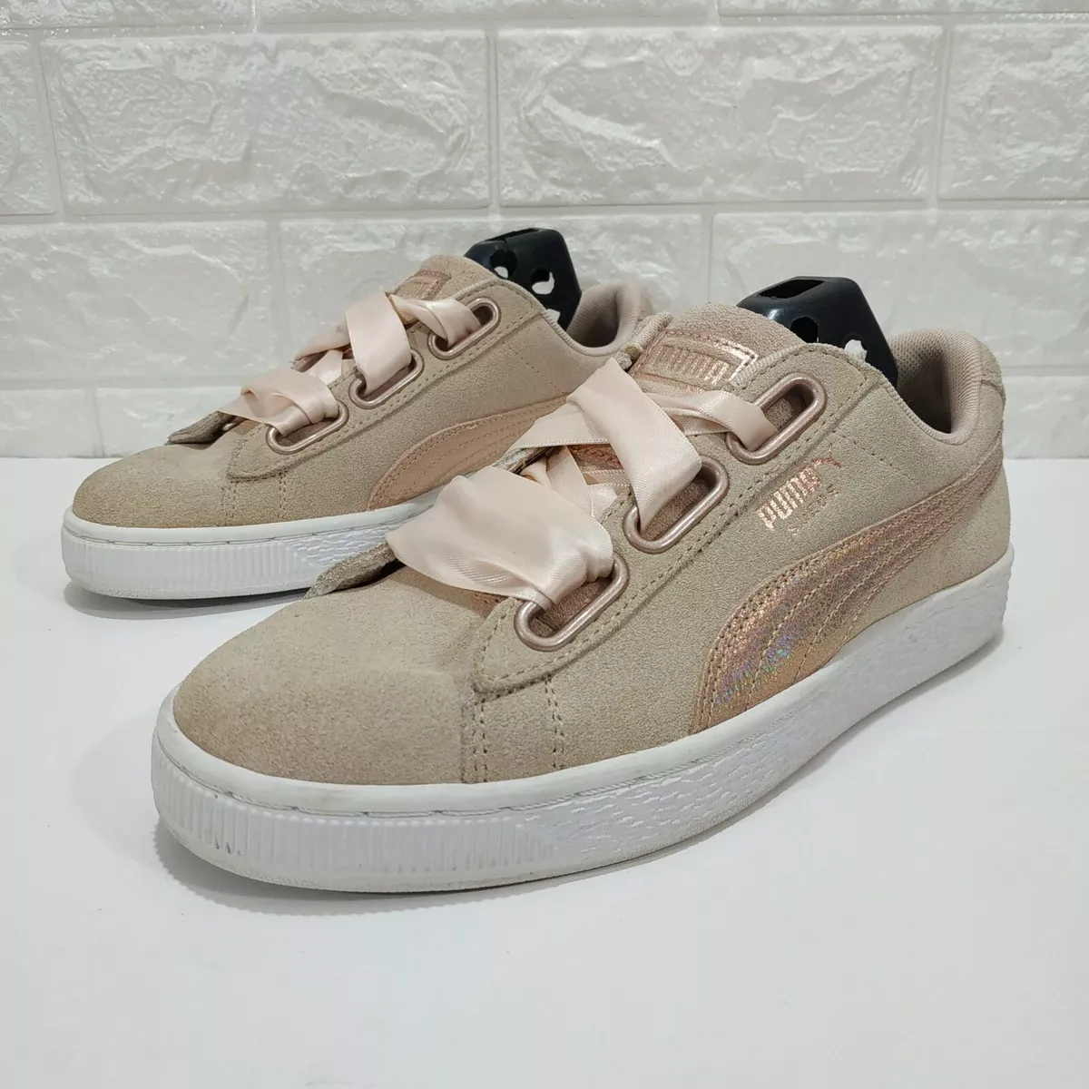 gewicht Maar Altaar Puma Suede Heart Lunalux Damen Sneaker Schuhe Sz 6.5 EU 37 Beige Leather  Shoes | eBay