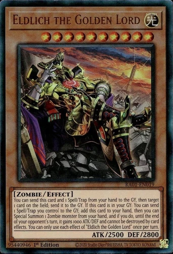 Yugioh! Eldlich The Golden Lord - Prismatic Ultimate Rare- RA01-EN019