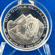 Vintage 1 Oz. Rare Lion .999 Silver Ancient Treasure Art Round 86.95 per troy oz