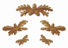 Eco Friendly Country Cottage Decoration , Carved Wooden Oakleaf and Acorns PX968