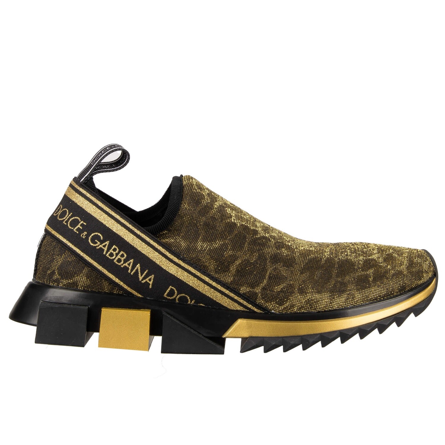 DOLCE - GABBANA Women Leopard Slip-On Sneaker SORRENTO Gold Black 41 US 11 UK 8 68590₽