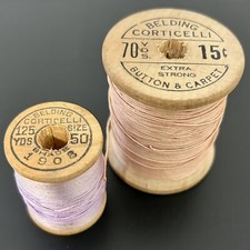 Belding Corticelli Wood Thread Spool LOT Button  Carpet Bel-Waxed Cotton Wooden