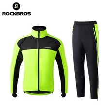ROCKBROS Cycling Clothing Set Winter Thermal Windproof Outdoor Jacket Pant Suit