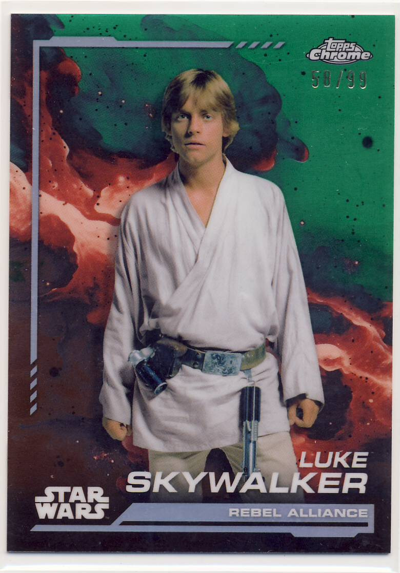 2024 Topps Star Wars Chrome Green Refractor 104 Luke Skywalker 58/99