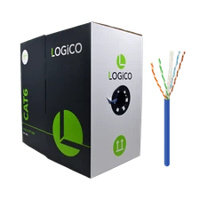 Cat6 Riser CMR UL ETL Copper Ethernet Network Cable 550Mhz UTP 23AWG 1000' Blue