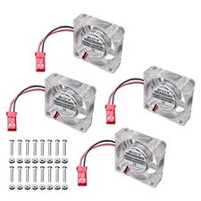 4Pcs 0.25A DC 5V Cooling Radiator Fans 30x30mm LED Blue Light Brushless CPU 