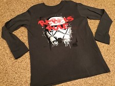 Boys Size Med Star Wars Rebels Rule Gray Long-Sleeve Cotton T-Shirt Gently Worn