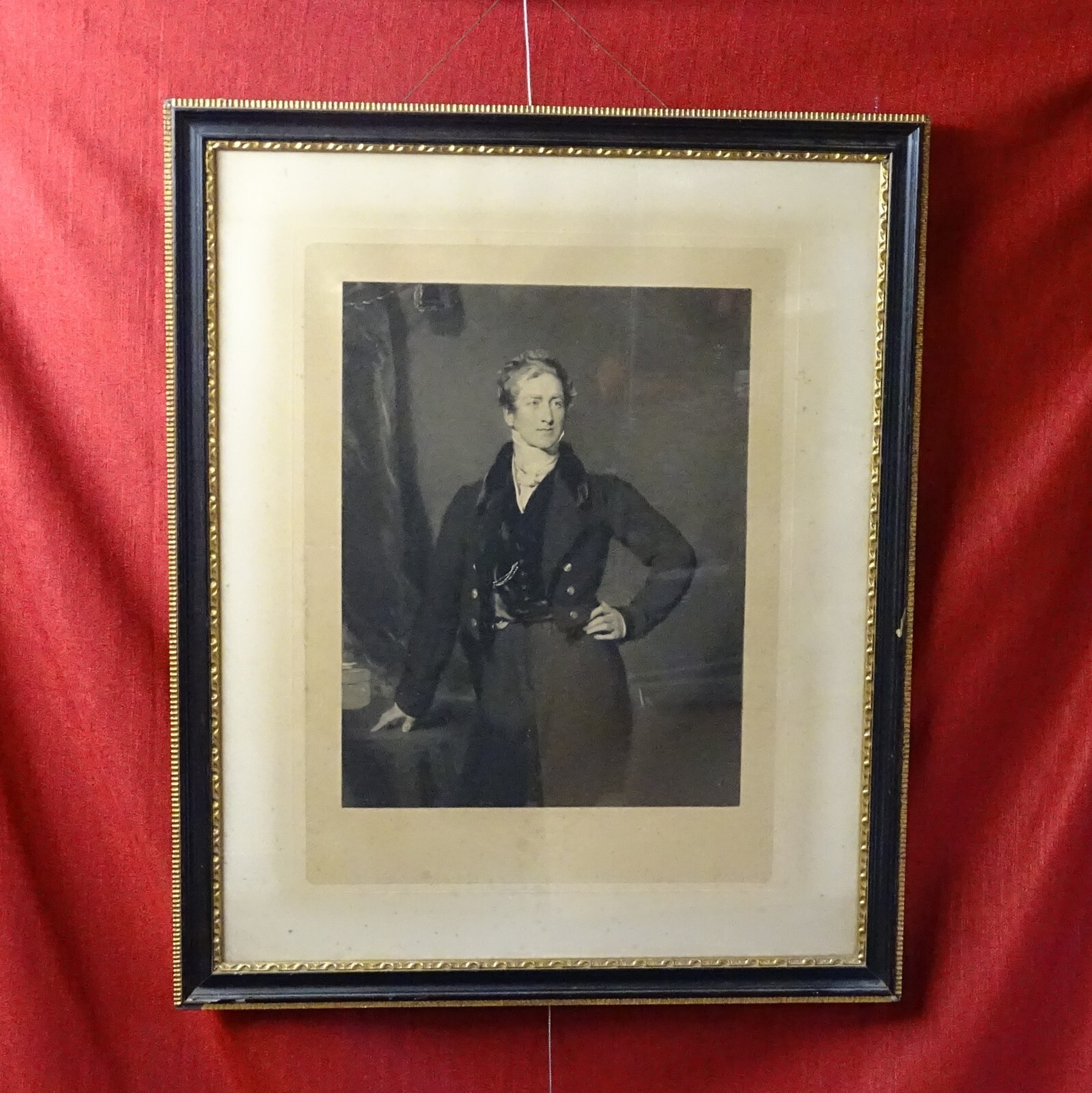 Sir Robert Peel portrait antique mezzotint wall print British politician Peelers