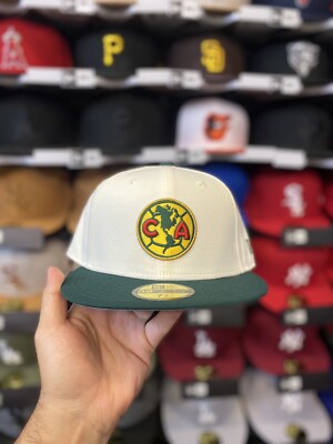 New Era Club America Chrome White/Green 59fifty Fitted Hat (Sz 7 1