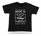 Printed T shirt tee Made in 1945 happy birthday present gift idea unisex