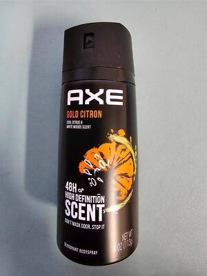 Axe Gold Citron Deodorant, Body Spray, Cool Citrus & White Woods - 4 oz