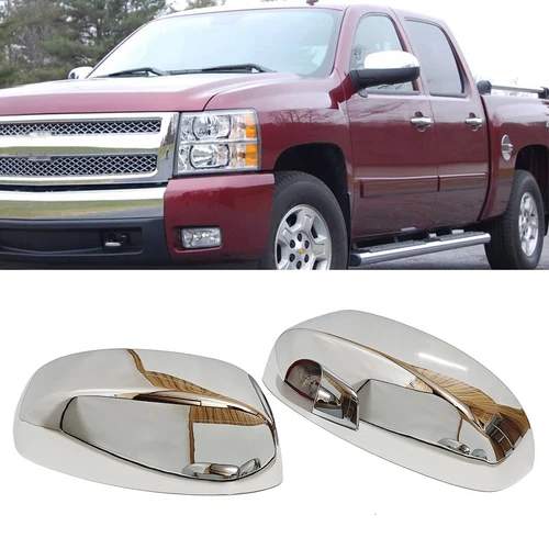 US Chrome Side Door Half Top Mirror Cover Fit Silverado Tahoe Suburban 2007-2013