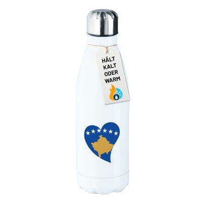 Trinkflasche Kosovo Flagge Herz Geschenkidee Kosovo Geschenk Präsent Mitbringsel