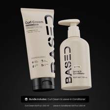 BASED Curly Duo: Premium Non-Toxic Curl Cream Leave-In Conditioner Bundle - De