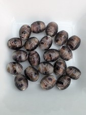 Lampwork Glass Beads X 20 Smokey Grey Gold Size 8x10mm