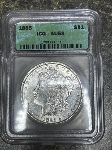 1885 Morgan Silver Dollar ICG AU-58