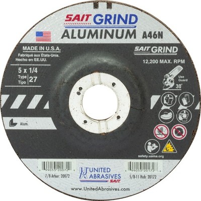 United Abrasives SAIT 20072 A46N 5x1/4x7/8 Aluminum Grinding Wheel 25 pack