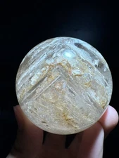 60mm Natural Skeleton Pyramid sphere Carved Quartz Crystal ball reiki healing