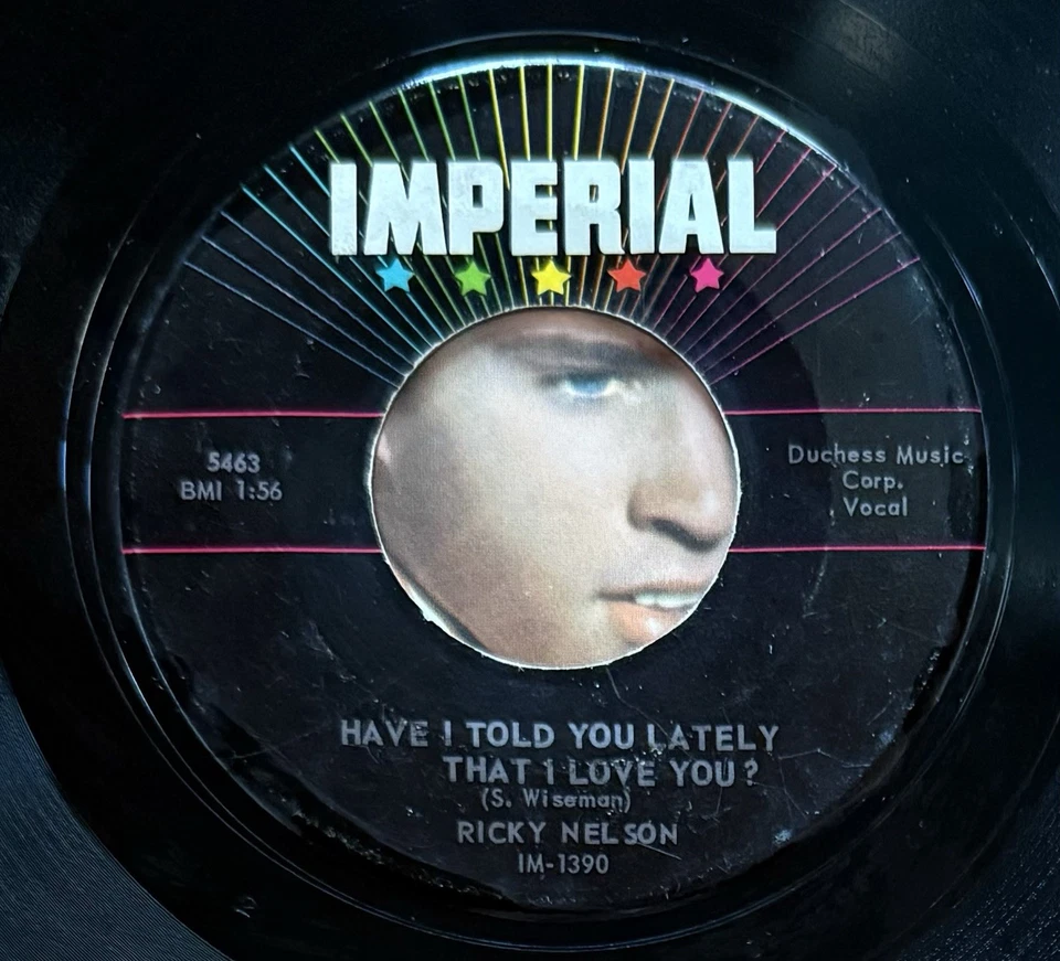 Ricky Nelson Have I Told You Lately That I Love You 45rpm W/RARE PS! (1957) Foto 3 de 4