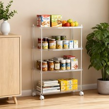 2/3/4Tier Storage Rack Trolley on Wheels Cart Storage Organizers Kitchen Bedroom