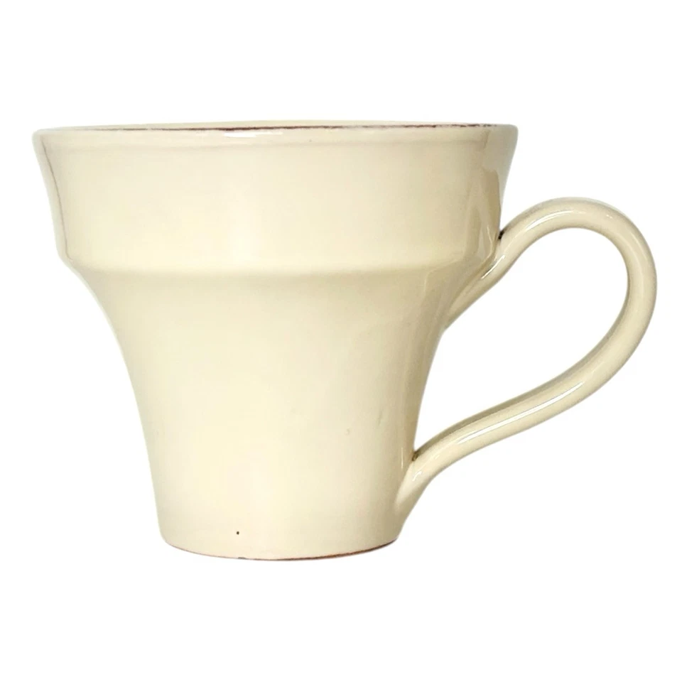 Taza de café Vietri CUCINA FRESCA crema esmaltada borde rústico gres italiano Foto 2 de 4