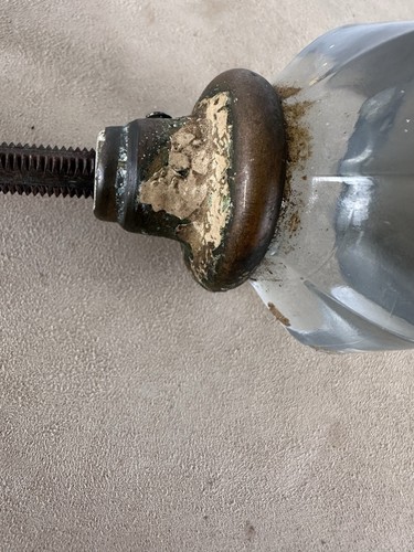 Antike Vintage viktorianische Kürbis Glas Türklinke mit Spindel Hardware Bergung - Bild 3 von 11