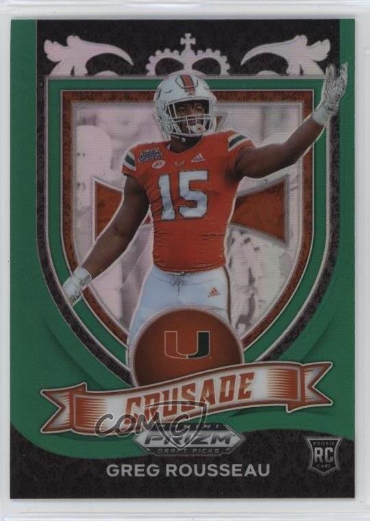 2021 Panini Prizm Draft Picks Crusade Green Prizm Greg Rousseau #179 14x1