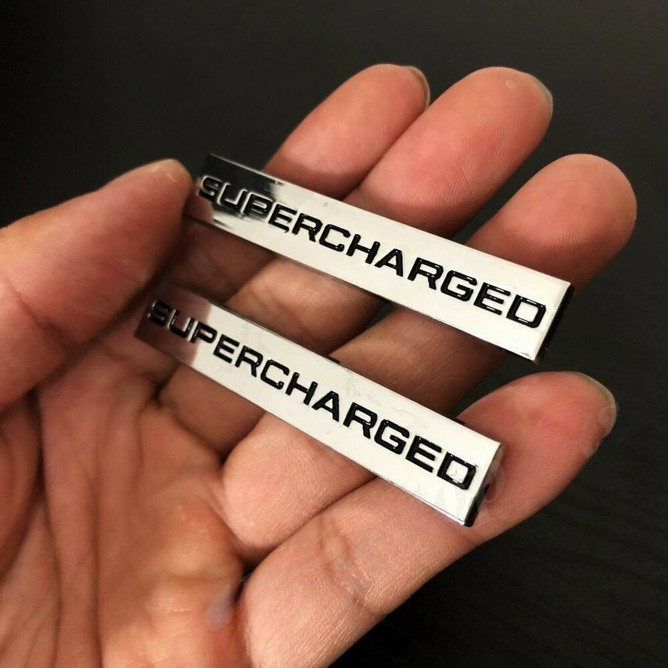 2pcs Metal Supercharged Car Trunk Fender Emblem Badge Decal Sticker ...