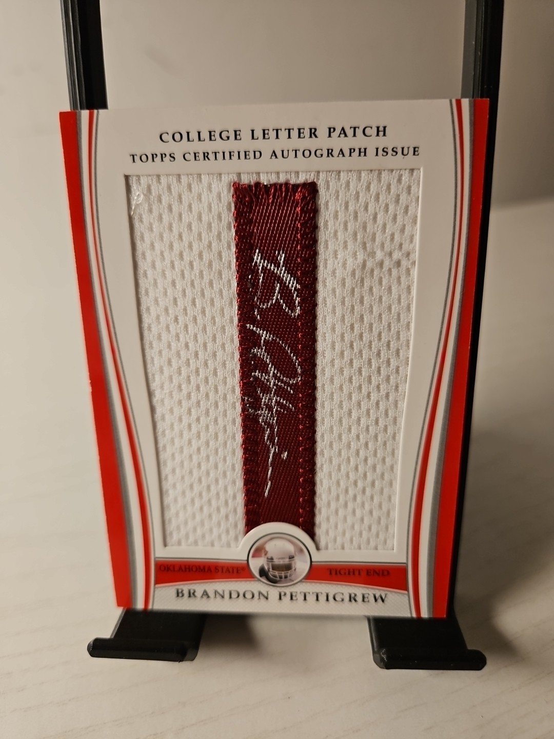 Brandon Pettigrew Bowman Draft College Letter Patch Autographs #LAPBP Base