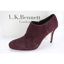 L.K. Bennett Suede Doris Short Platform Ankle Boots Size 40.5 10.5 New $395
