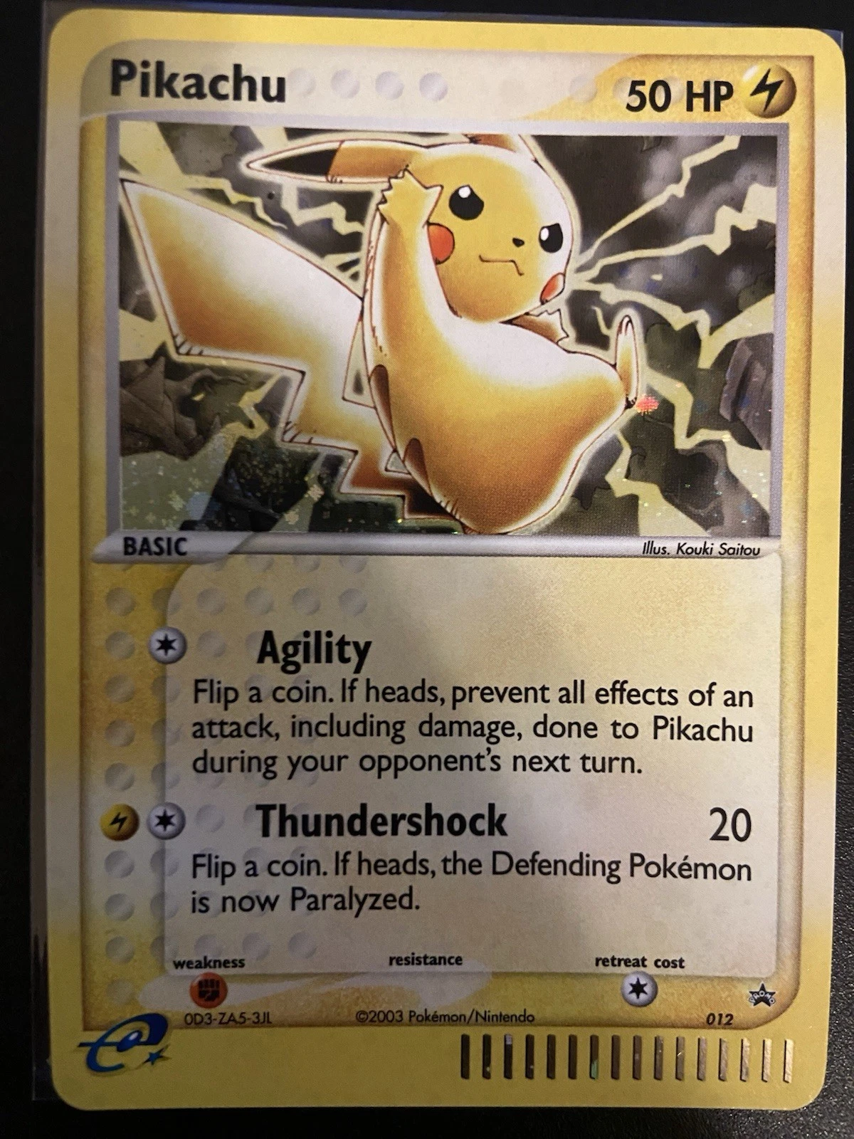 Pikachu 012 Black Star Promo 2003 Holo With Swirl! Rare Pokemon TCG NM