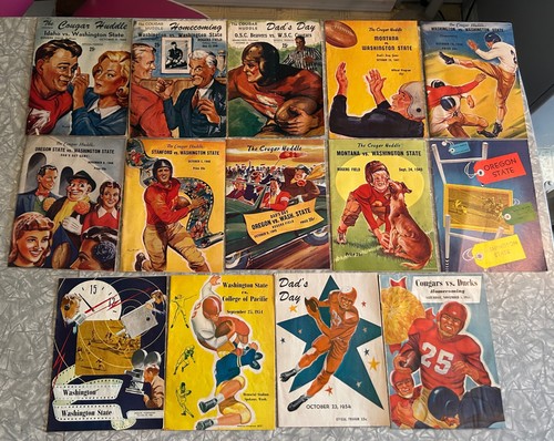 14 1940'S 1950'S WASHINGTON STATE COUGARS FOOTBALL PROGRAMS APPLE CUP+ WSU WSC