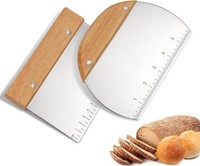 Teigschaber Edelstahl Mit Holzgriff 2 StüCk KüChenschaber LebensmittelqualitäT