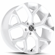 22x9 Xcess Wheels X05 5 Flake White Machined Rims 4pcs