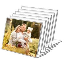 6 Pack 6x4 Inchs Clear Acrylic Self Standing Photo Frames  Picture Frame Stand